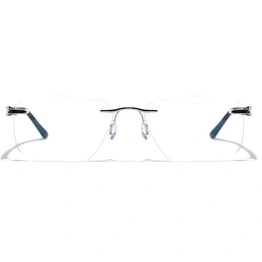 GRAVIATE by Coolwinks E25B7617 Glossy Silver Rimless Rectangle Eyeglasses for Men and Women