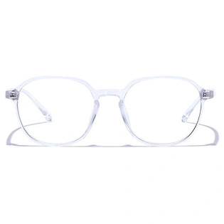 GRAVIATE by Coolwinks E50C7381 Glossy Transparent Full Frame Round Eyeglasses for Men and Women