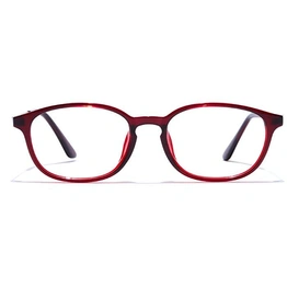 GRAVIATE by Coolwinks E33A7480 Glossy Wine Full Frame Oval Computer Eyeglasses for Women