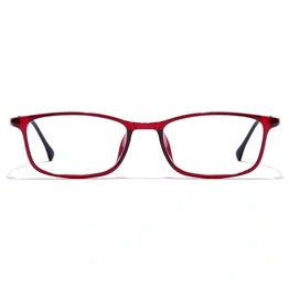 GRAVIATE by Coolwinks E33B7444 Glossy Wine Full Frame Rectangle Eyeglasses for Men and Women