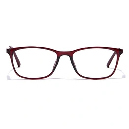 GRAVIATE by Coolwinks E33C7094 Glossy Wine Full Frame Rectangle Eyeglasses for Men and Women