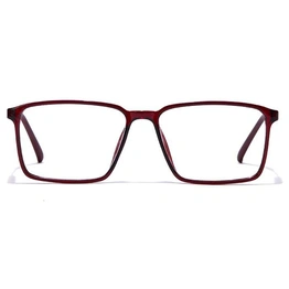 GRAVIATE by Coolwinks E33B7151 Glossy Wine Full Frame Retro Square Eyeglasses for Men and Women