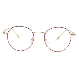 GRAVIATE by Coolwinks E33A6506 Glossy Wine Full Frame Round Eyeglasses for Men and Women