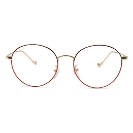 GRAVIATE by Coolwinks E33A6529 Glossy Wine Full Frame Round Eyeglasses for Men and Women