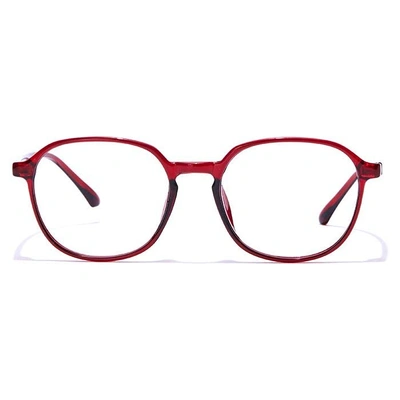 GRAVIATE by Coolwinks E33B7325 Glossy Wine Full Frame Round Eyeglasses for Men and Women