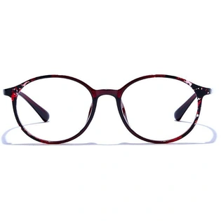 GRAVIATE by Coolwinks E33C6593 Glossy Wine Full Frame Round Eyeglasses for Men and Women