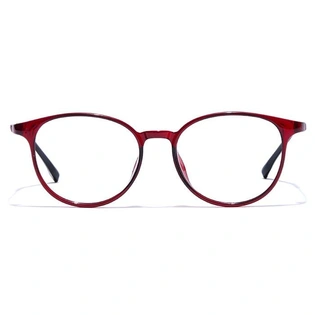 GRAVIATE by Coolwinks E33C7452 Glossy Wine Full Frame Round Eyeglasses for Men and Women