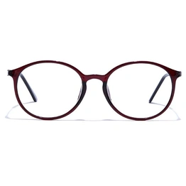 GRAVIATE by Coolwinks E33C7486 Glossy Wine Full Frame Round Eyeglasses for Men and Women