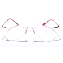 GRAVIATE by Coolwinks E33B5884 Matte Wine Rimless Pilot Eyeglasses for Men and Women