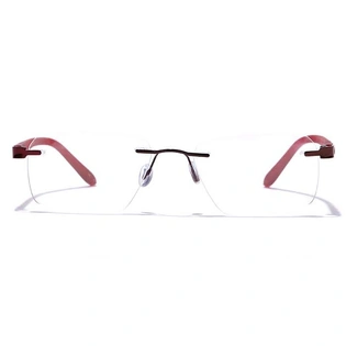 GRAVIATE by Coolwinks E33C7608 Glossy Wine Rimless Rectangle Eyeglasses for Men and Women