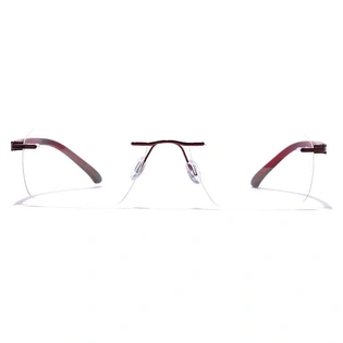 GRAVIATE by Coolwinks E33C7622 Glossy Wine Rimless Retro Square Eyeglasses for Men and Women