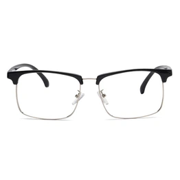 Xstyl by Coolwinks E12B6721 Glossy Black Full Frame Clubmaster Eyeglasses for Men and Women