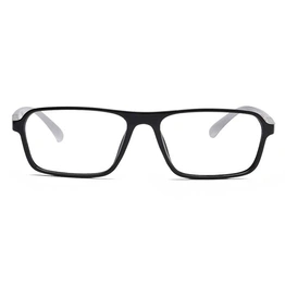 Xstyl by Coolwinks E12A6713 Glossy Black Full Frame Retro Square Eyeglasses for Men and Women