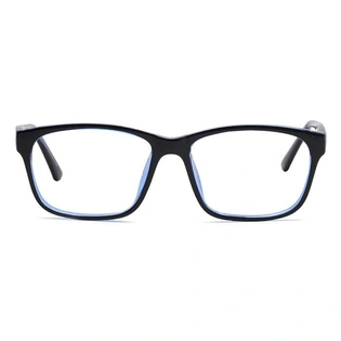 Xstyl by Coolwinks E12A6766 Glossy Black Full Frame Retro Square Eyeglasses for Men and Women