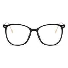 Xstyl by Coolwinks E12B6739 Glossy Black Full Frame Retro Square Eyeglasses for Men and Women