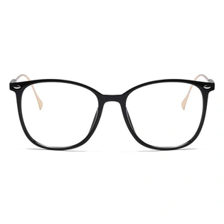 Xstyl by Coolwinks E12B6739 Glossy Black Full Frame Retro Square Eyeglasses for Men and Women