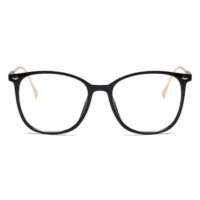 Xstyl by Coolwinks E12B6739 Glossy Black Full Frame Retro Square Eyeglasses for Men and Women