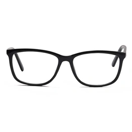 Xstyl by Coolwinks E12B6743 Glossy Black Full Frame Retro Square Eyeglasses for Men and Women