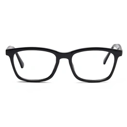 Xstyl by Coolwinks E12B6747 Glossy Black Full Frame Retro Square Eyeglasses for Men and Women