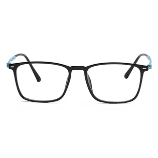 Xstyl by Coolwinks E12B6759 Glossy Black Full Frame Retro Square Eyeglasses for Men and Women