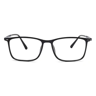 Xstyl by Coolwinks E12B6760 Glossy Black Full Frame Retro Square Eyeglasses for Men and Women