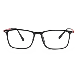 Xstyl by Coolwinks E12B6761 Glossy Black Full Frame Retro Square Eyeglasses for Men and Women