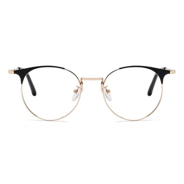 Xstyl by Coolwinks E25A6724 Glossy Gold Full Frame Clubmaster Eyeglasses for Men and Women