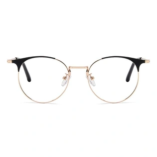 Xstyl by Coolwinks E25A6724 Glossy Gold Full Frame Clubmaster Eyeglasses for Men and Women