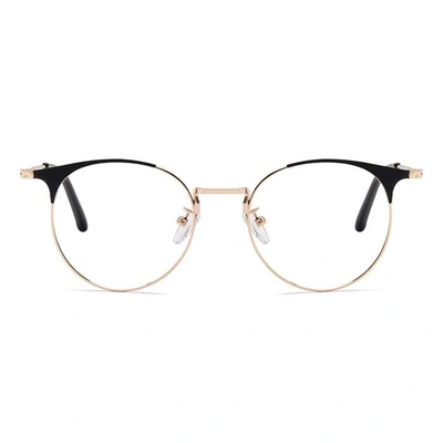 Xstyl by Coolwinks E25A6724 Glossy Gold Full Frame Clubmaster Eyeglasses for Men and Women