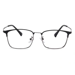 Xstyl by Coolwinks E13C6726 Matte Gunmetal Full Frame Retro Square Eyeglasses for Men and Women