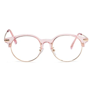 Xstyl by Coolwinks E23C6735 Glossy Pink Full Frame Clubmaster Eyeglasses for Women