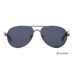 Elite by Coolwinks S12C6422 Black Polarized Pilot Sunglasses for Men and Women