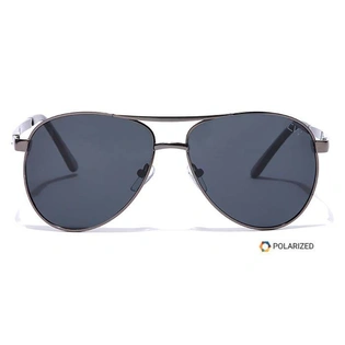 Elite by Coolwinks S12C6436 Black Polarized Pilot Sunglasses for Men and Women