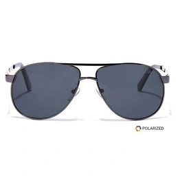 Elite by Coolwinks S12C6473 Black Polarized Pilot Sunglasses for Men and Women