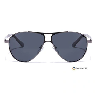 Elite by Coolwinks S12C6491 Black Polarized Pilot Sunglasses for Men and Women