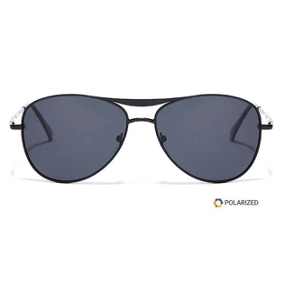 Elite by Coolwinks S12C6495 Black Polarized Pilot Sunglasses for Men and Women