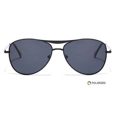 Elite by Coolwinks S12C6495 Black Polarized Pilot Sunglasses for Men and Women