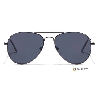 ELITE by Coolwinks S16C5412 Black Polarized Pilot Sunglasses for Men and Women