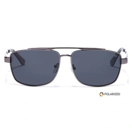 Elite by Coolwinks S12B6476 Black Polarized Retro Square Sunglasses for Men and Women