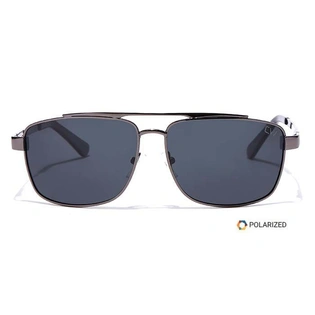 Elite by Coolwinks S12C6475 Black Polarized Retro Square Sunglasses for Men and Women