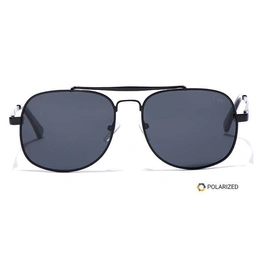 Elite by Coolwinks S12C6493 Black Polarized Retro Square Sunglasses for Men and Women