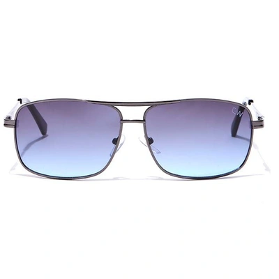 Elite by Coolwinks S20A6468 Blue Gradient Retro Square Sunglasses for Men and Women