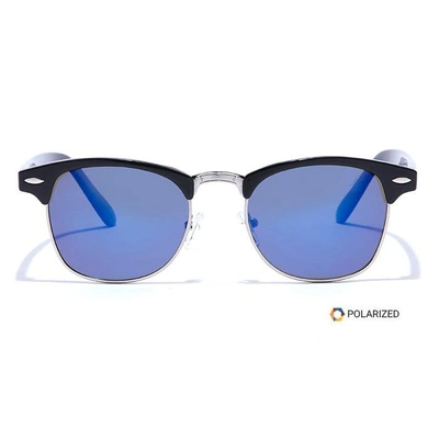 ELITE by Coolwinks S20A5610 Blue Polarized Clubmaster Sunglasses for Men and Women