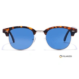 ELITE by Coolwinks S20C5429 Blue Polarized Clubmaster Sunglasses for Men and Women