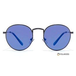 ELITE by Coolwinks S20C5451 Blue Polarized Round Sunglasses for Men and Women