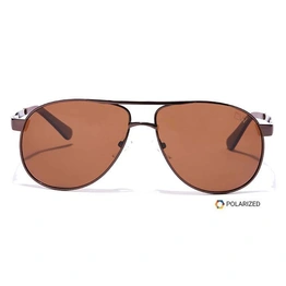 Elite by Coolwinks S15A6474 Brown Polarized Pilot Sunglasses for Men and Women