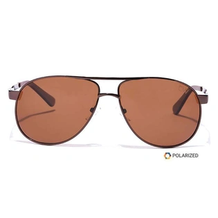 Elite by Coolwinks S15A6474 Brown Polarized Pilot Sunglasses for Men and Women