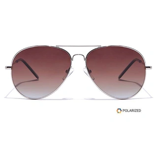 ELITE by Coolwinks S15B5537 Brown Polarized Pilot Sunglasses for Men and Women