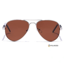 ELITE by Coolwinks S15B5586 Brown Polarized Pilot Sunglasses for Men and Women