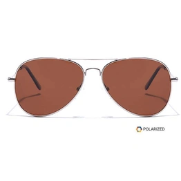 ELITE by Coolwinks S15B5614 Brown Polarized Pilot Sunglasses for Men and Women